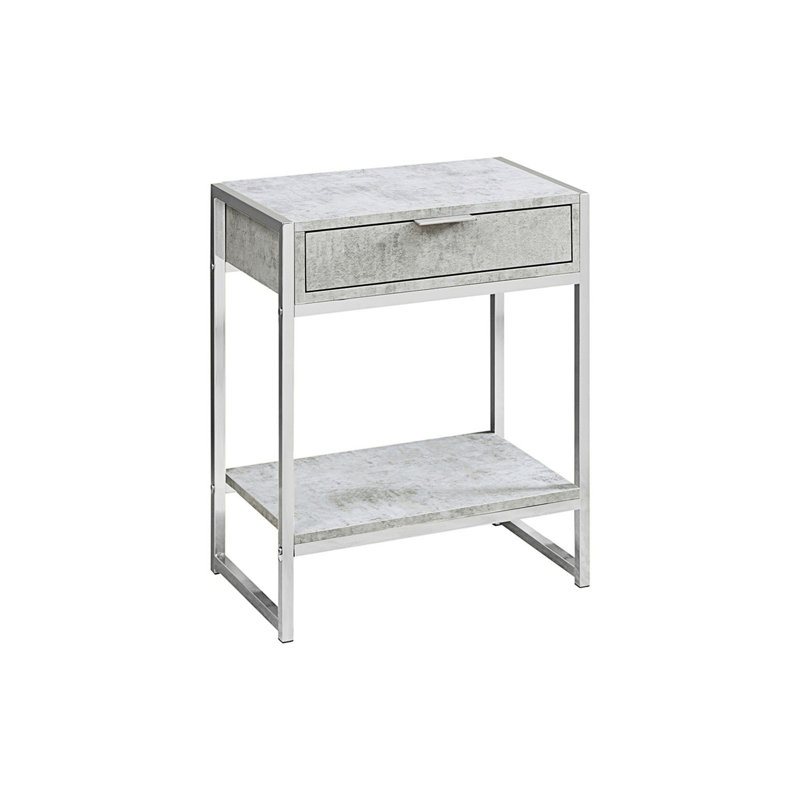 Table d'appoint, table de chevet moderne avec tiroir, petite table de chevet, Gris