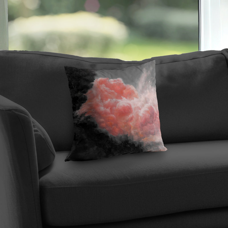Dark Clouds - Black Modern – Throw Pillow Cover Only, Double-Sided Print, Insert Not Included