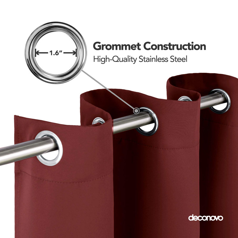 Queana Blackout Curtain Pair, Red, 53cm Width x 180cm Drop