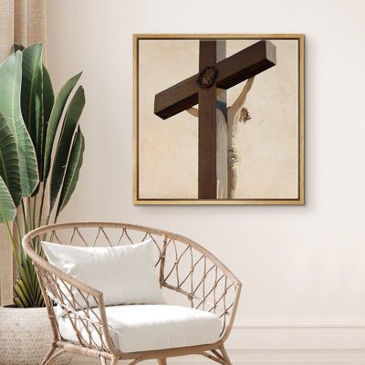 A Man On The Cross Brown Vintage Illustrations Rustic Religious Artwork