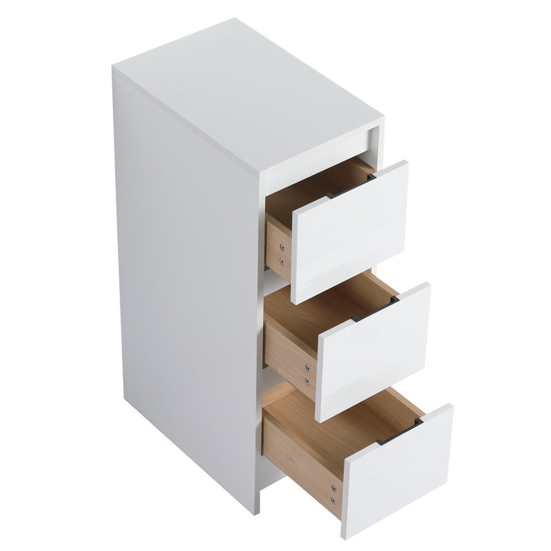 Meuble-lavabo autoportant de 36 po pour salle de bain avec lavabo en résine, une armoire de rangement et une armoire murale, tiroirs à fermeture en douceur, finition blanc brillant, charme en contreplaqué dans les petites pièces, mises à niveau