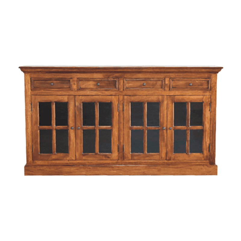 Artisan Furniture Solid Wood Large Glazed Sideboard, Chestnut