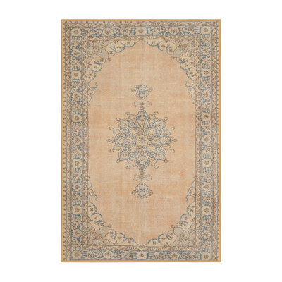 Tapis oriental beige / ivoire / bleu clair