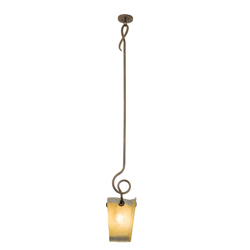 Tribecca 1 - Light Single Pendant, Side glass, extra large Antique Filigree, Antique Copper