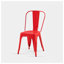 Ensemble de 2 chaises de salle à manger en métal rouge lustré, tabourets de comptoir de 18 pouces avec dossier-130174048