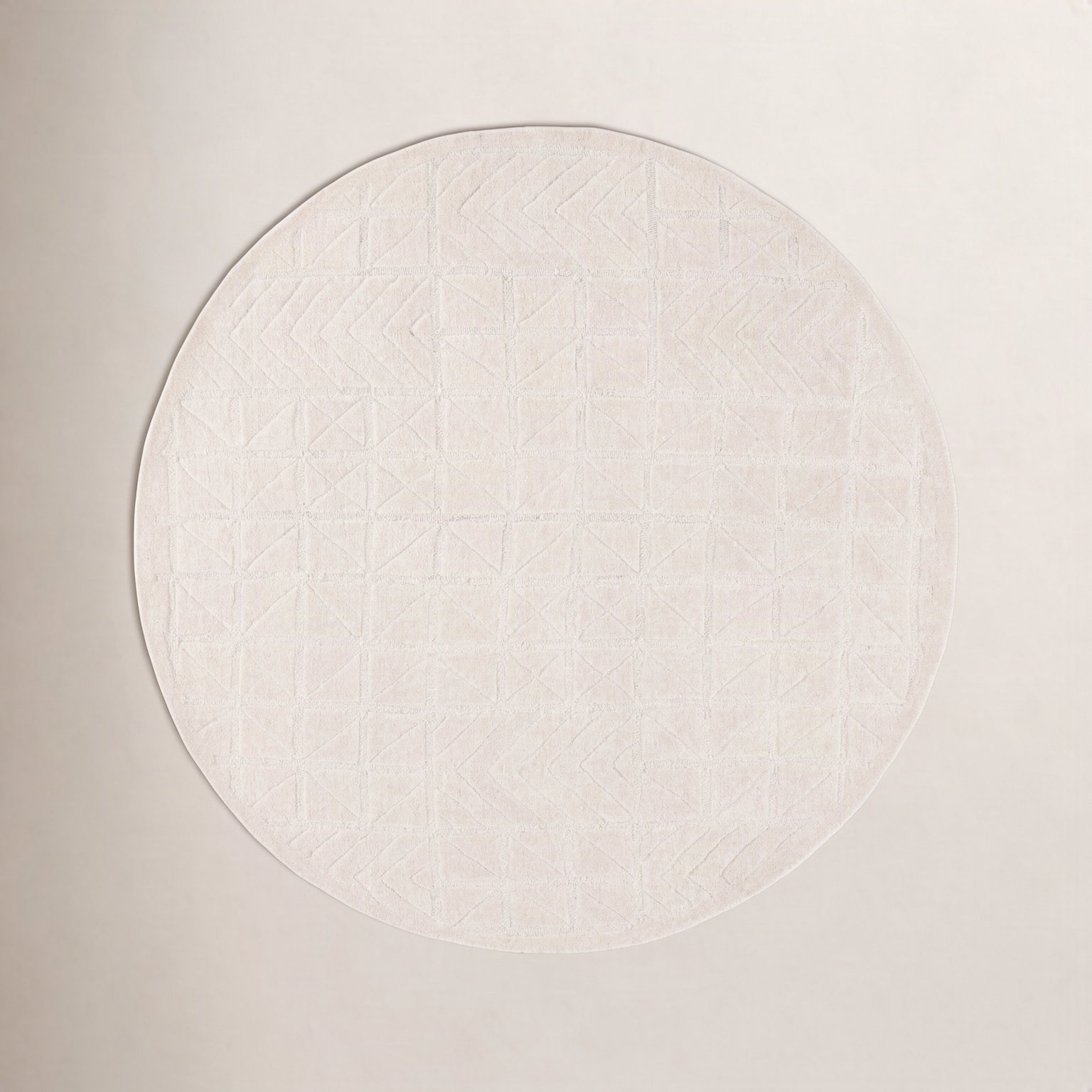 Noni Hand-Tufted Wool Geometric Rug, Round 6'