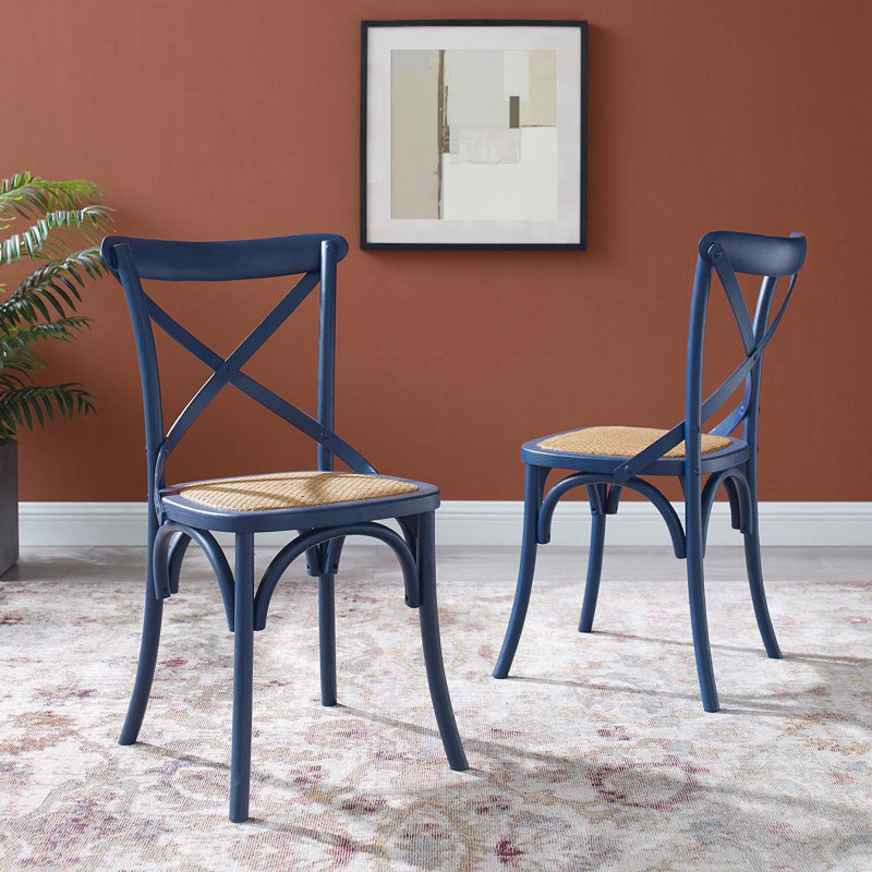 Modway Gear Dining Side Chair, Midnight Blue, 2