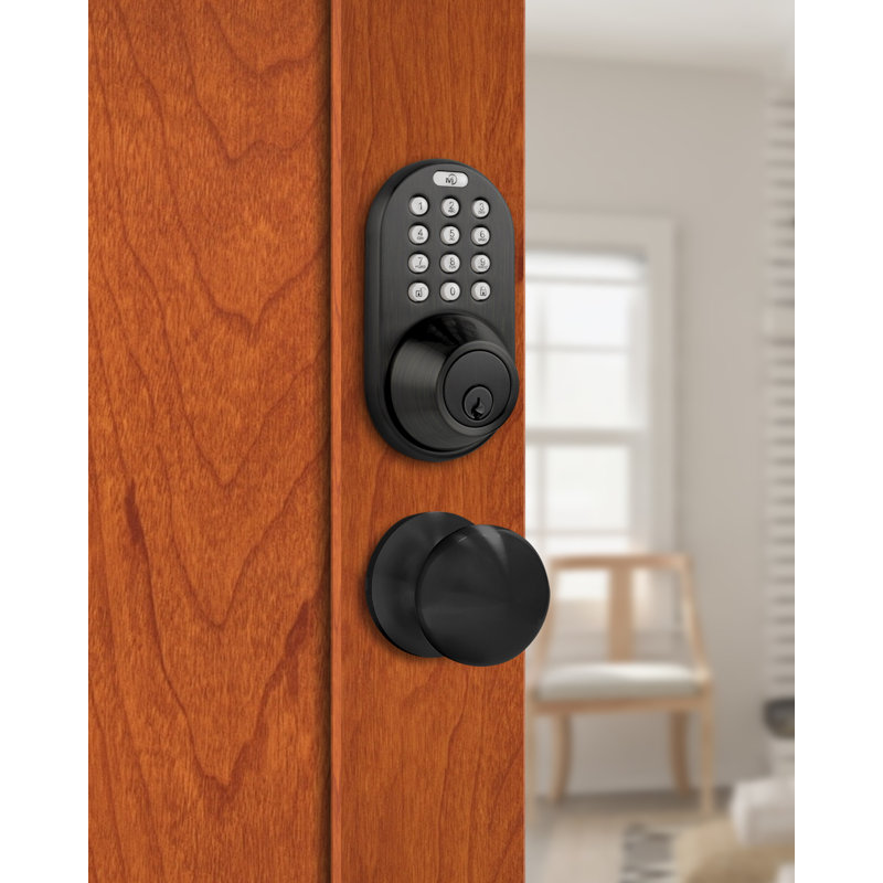 Complete D-Series Entry Knob Set with Electronic Deadbolt, Oil Rubbed Bronze