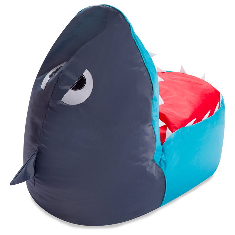 Kids Shark Bean Bag Chair Cover Only - Stuffed Animal Storage & Toy Organizer with Zipper - Plush Storage Kids Shark Bean Bag Cover only for Toddlers and Children's Rooms - Organizes Pillows, Blankets, and Stuffies - Multiple Colors and Sizes