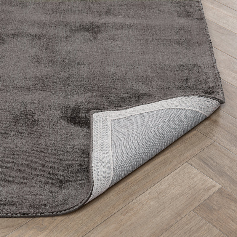 Berlin Distressed Handwoven Fabric Area Accent Rug, Charcoal, Rectangle 8' x 10'