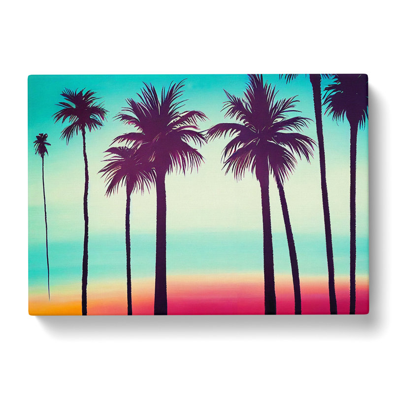 Painted Palm Trees Vol.2 - Wrapped Canvas, 35cm H x 50cm W x 3cm D
