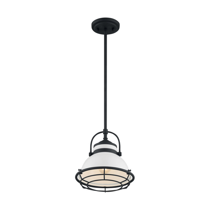 Ankur 1 - Light Lantern Pendant, 10.13" H x 9.75" W x 9.75" D, Gloss White/Textured Black