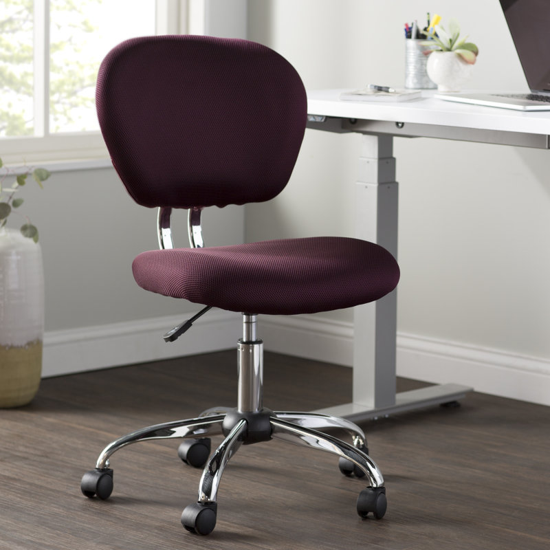 Chaise de bureau pivotante en maille, Bourgogne, Fixe