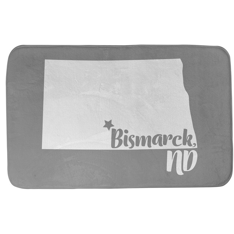 Tapis rectangulaire antidérapant pour salle de bain, L 17 po x L 21 po, Gris, Butte Montana