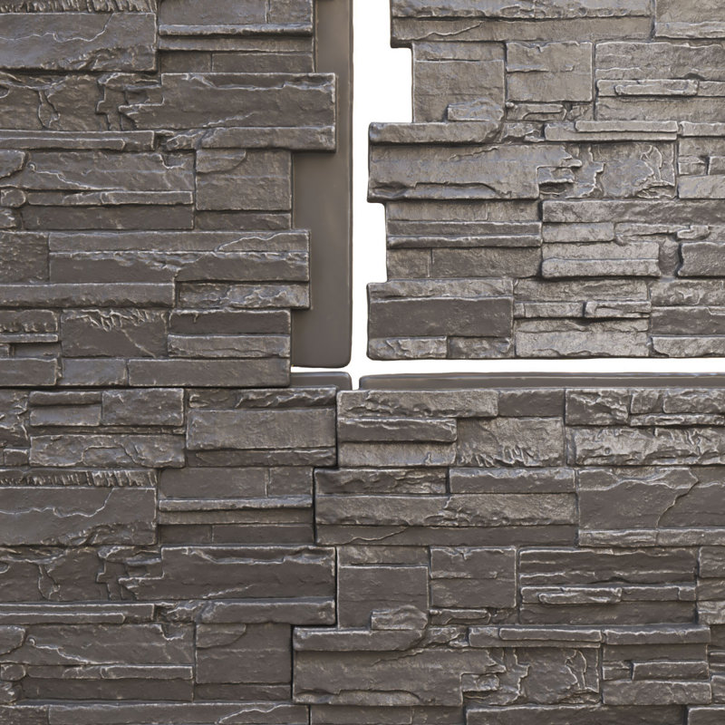 Panneau avec imitation de pierres EverStone Cascade, Gris ardoise