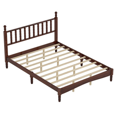 Nero Platform Bed with Gourd Headboard & Wooden Slats