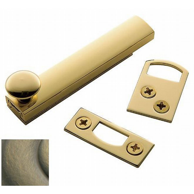 Surface Bolt, 3" H x 1" W x 0.625" D, Satin Brass & Black