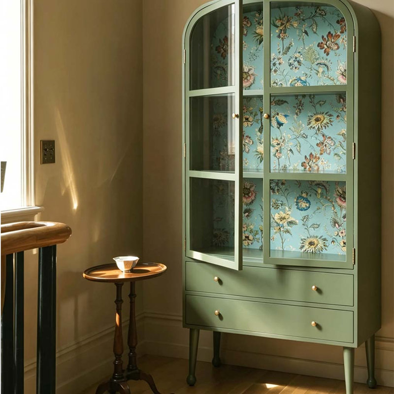 Vitrine porte vitrée arquée Vintage
