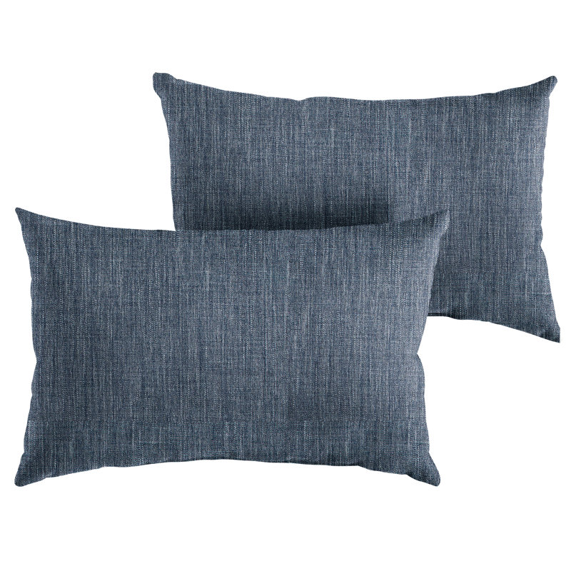 Outdoor Reversible Throw Pillow, Modern Blue, 12" x 24"