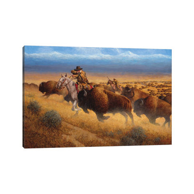 Autumn Buffalo Hunt by Joe Velazquez - Wrapped Canvas Painting
