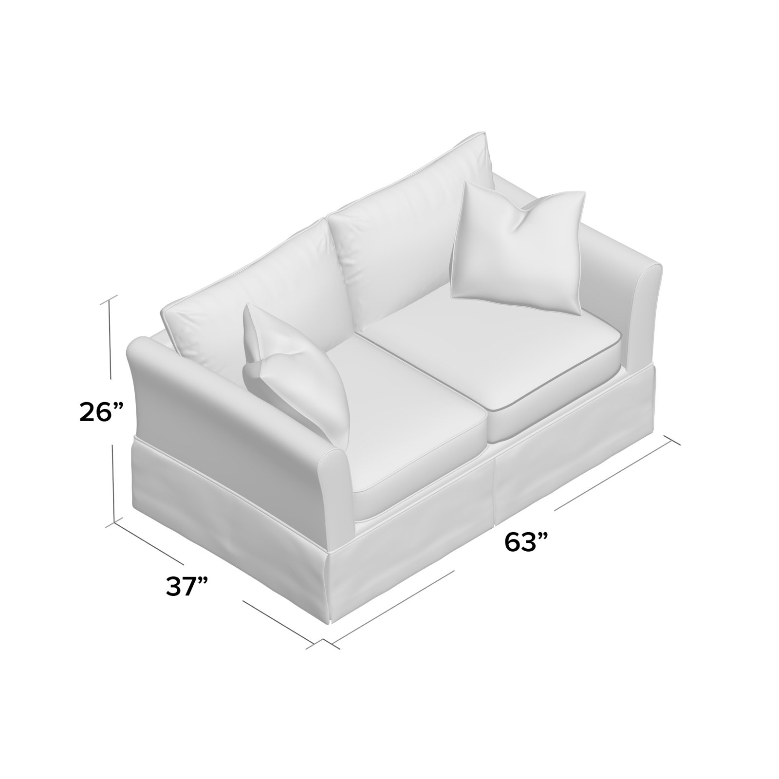 Shelby 63" Upholstered Loveseat, Apollo Alpaca Boucle