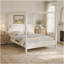 Queen Size Wooden Canopy Platform Bed with Headboard and Support Legs, Creamy White-1914590045