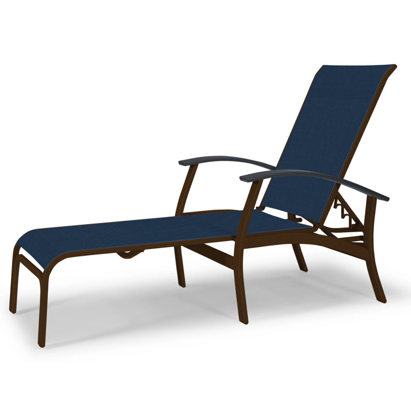 Chaise longue inclinable Askar, Bleu marine 13D Sunbrella®, Graphite classique P30, Kona texturé