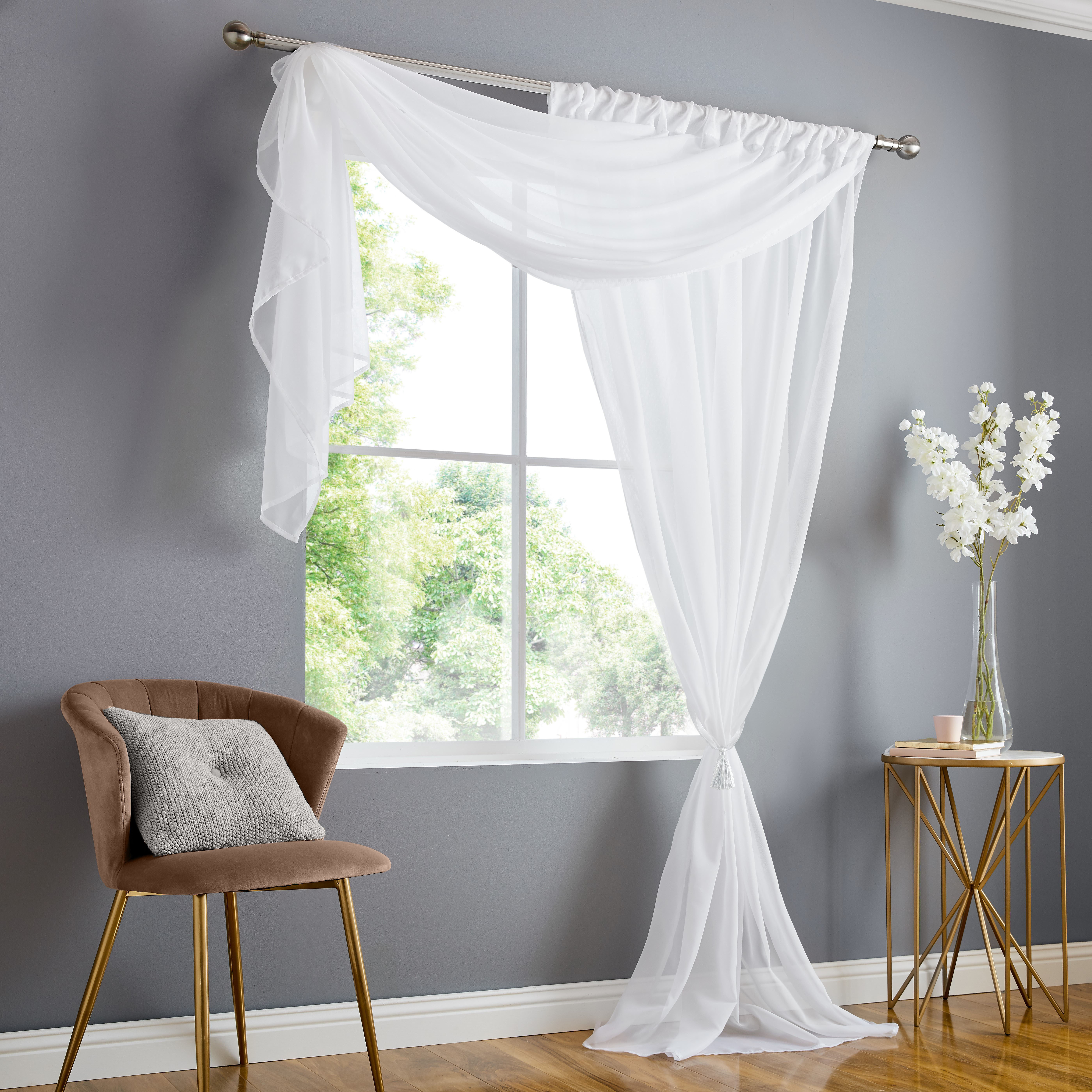 17 Stories Mikequan Polyester Sheer Slot Top Curtain Panel