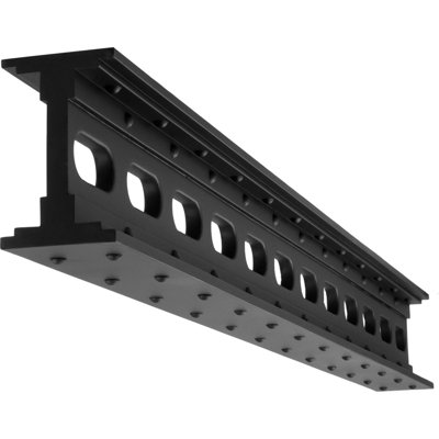 ForgeCraft Industrial Faux Steel Cellular "I" Beam, 4 3/4"W x 7 1/2"H x 192"L, Factory Painted Black