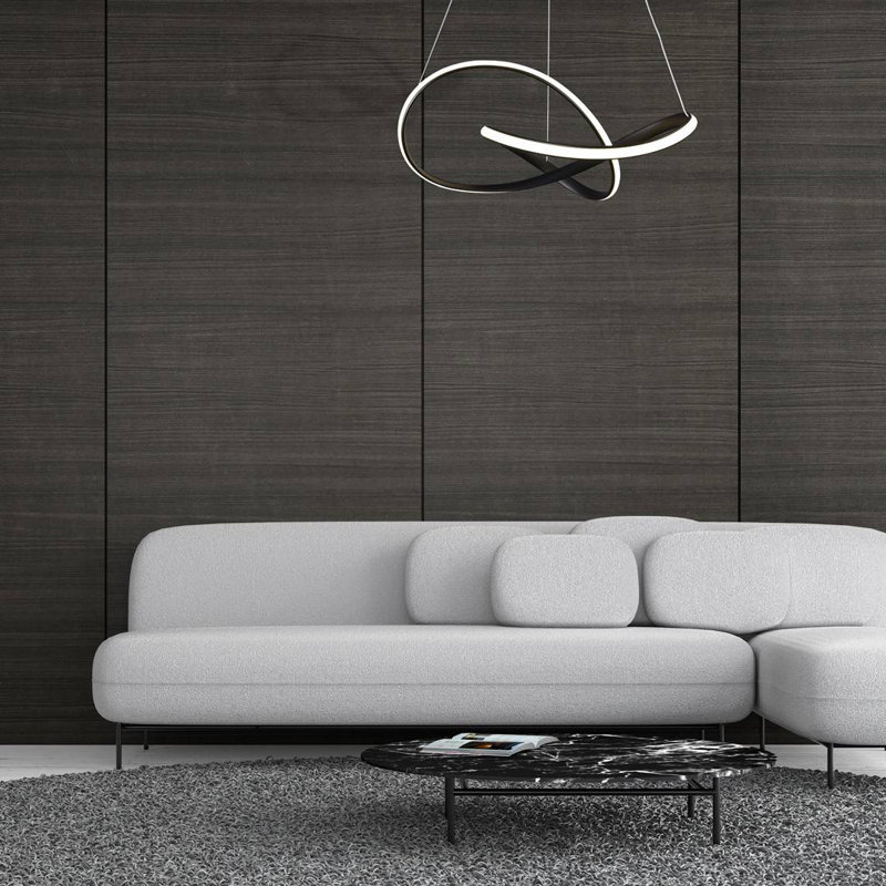 Caletha 1 - Light LED Geometric Pendant, Black