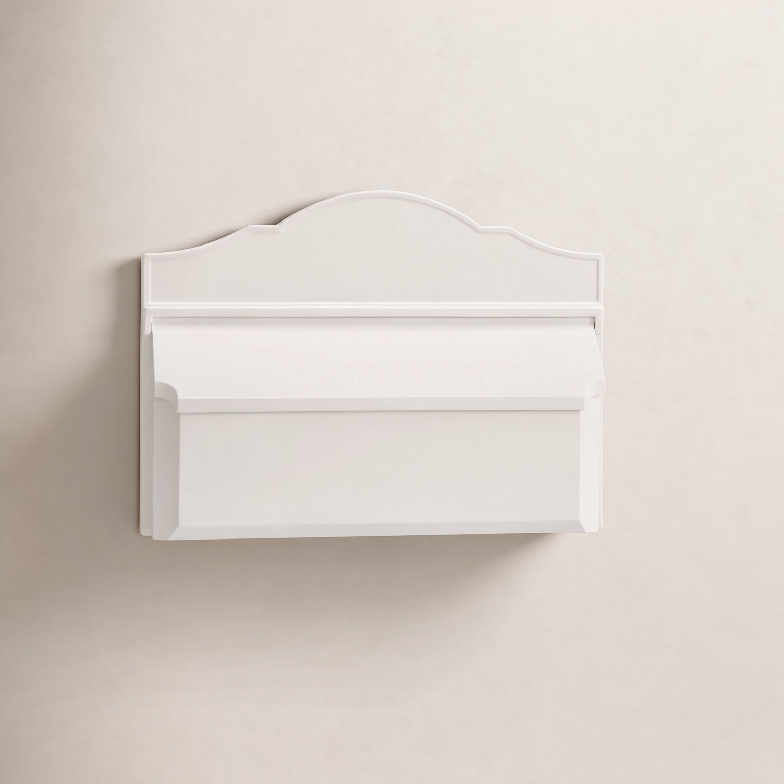 Horizontal Wall-Mounted Mailbox, White
