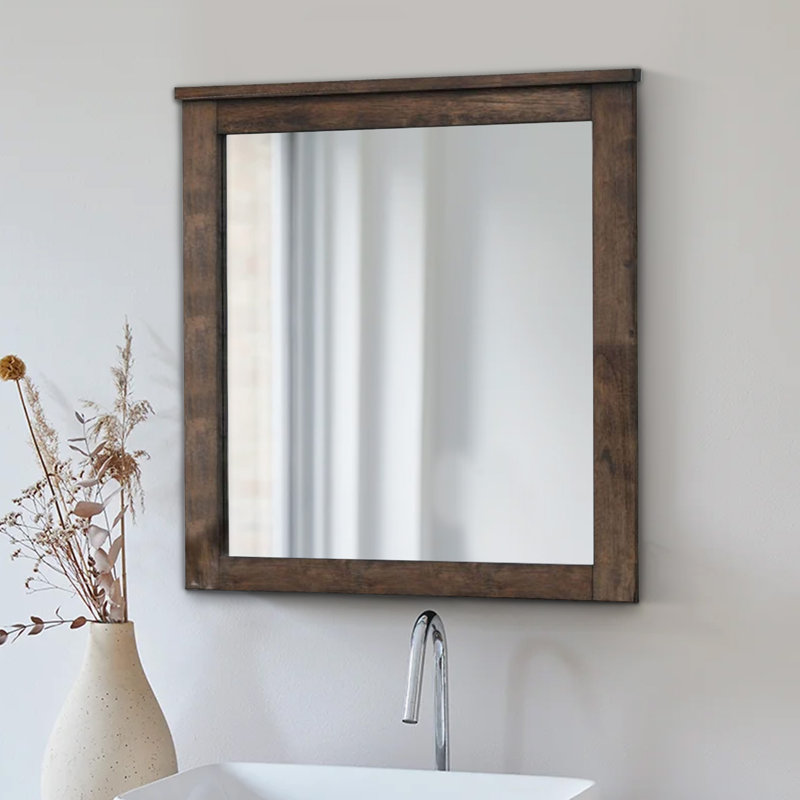 Azaylee Solid And Engineered Wood Flat Wall Mirror