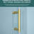 8Mm Tempered Glass Single Shower Door, 304 Stainless Steel Gold Frame, Reversible Design, Water- Screen, Impact Protection-127308243
