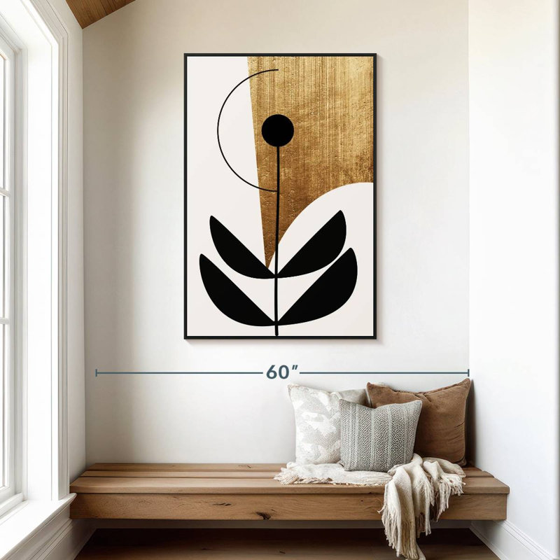 Nara Nero, 31 po x 46 po, Cadre flottant noir