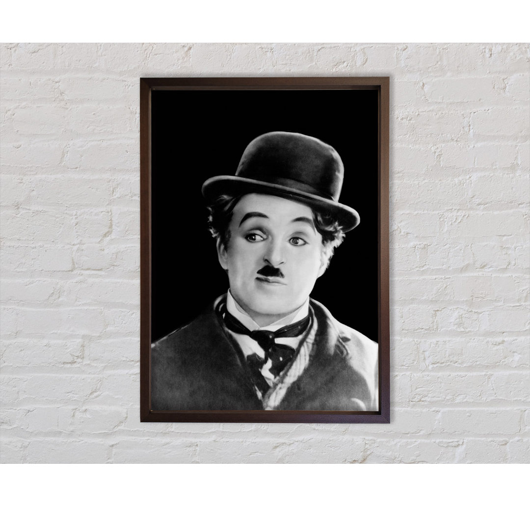 Charlie Chaplin Porträt - Einzelner Bilderrahmen Kunstdrucke auf Leinwand