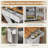 Rolling Kitchen Island Kitchen Island Cart with Drop Leaf Trash Can Cabinet Gray