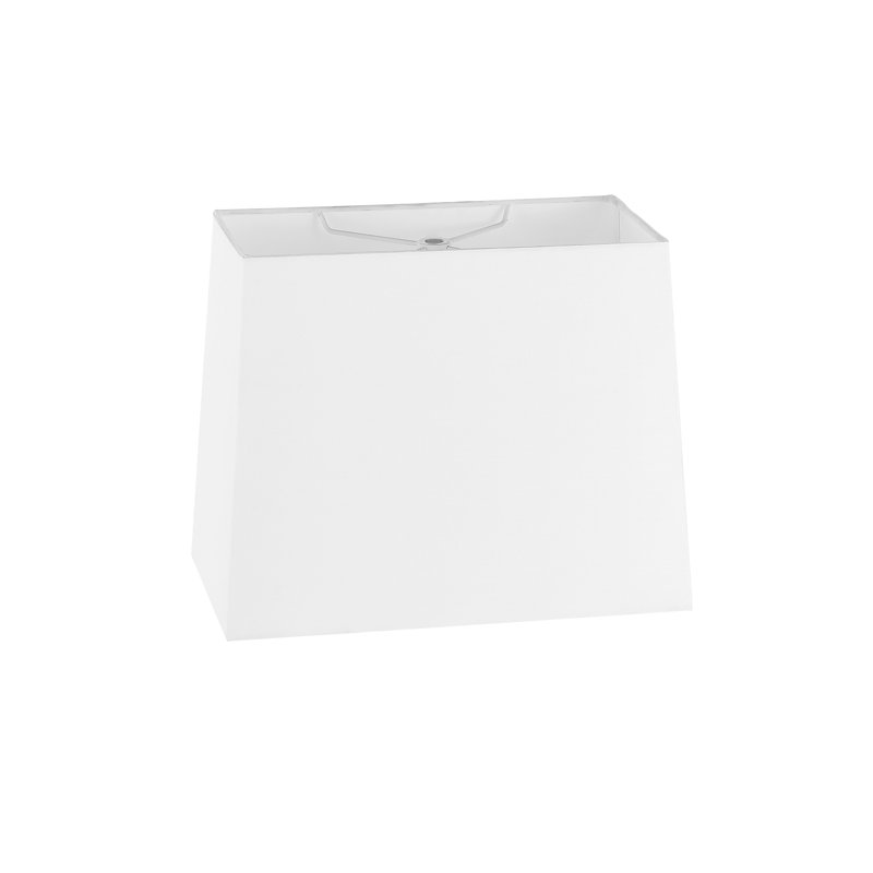 Abat-jour rectangulaire avoine, H 9,5 po x l 11,8 po x P 7 po, Blanc