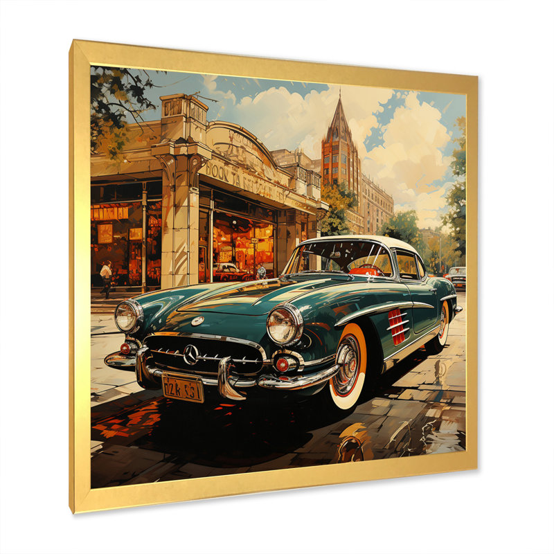 Mid Century Retro Reverie - Imprimé, Encadrement doré, H 24 po x l 24 po x P 1 po