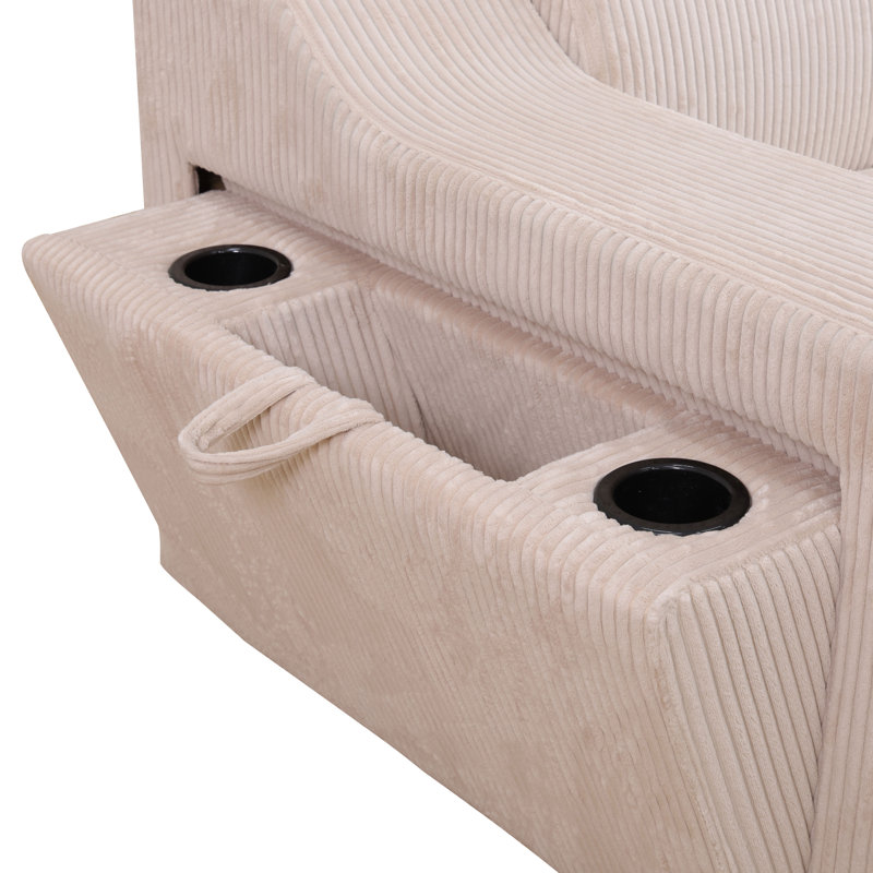 Ensemble de canapé-lit extensible en forme de L blanc Corduroy
