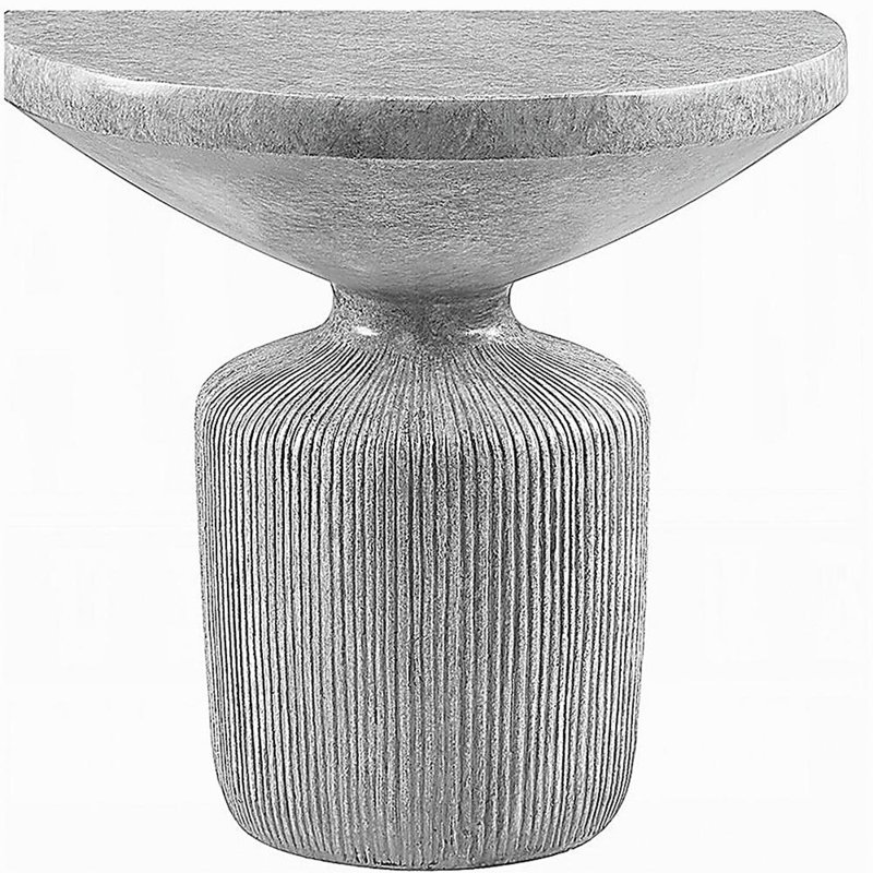 Table d'appoint piédestal gris patiné