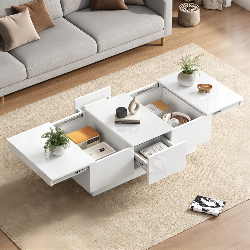 Pedestal Coffee Table with Storage