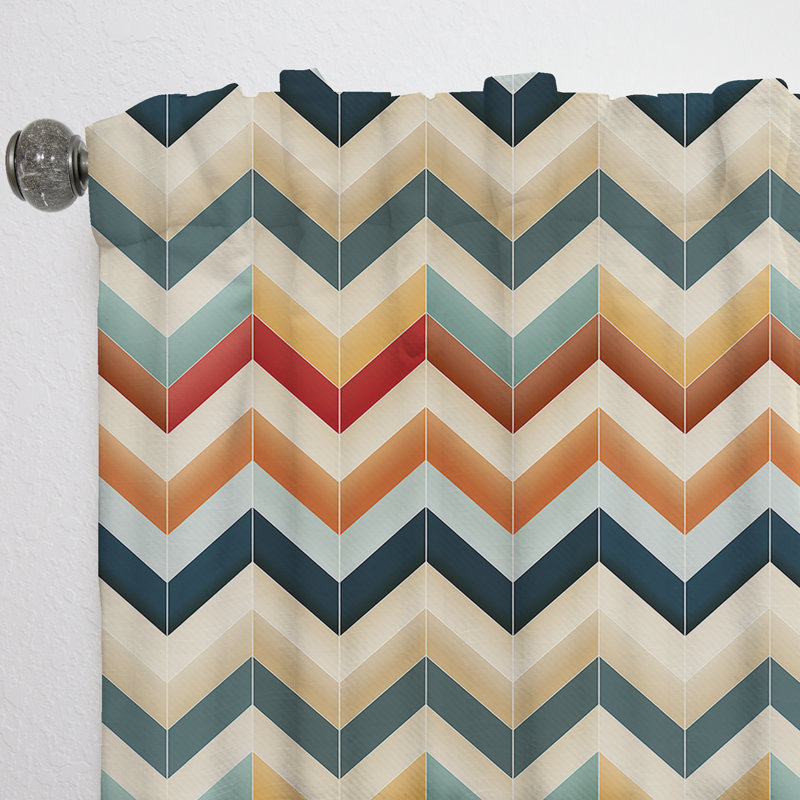 Chevron beige Chevron Elegance - Rideau à chevrons - Rideau à chevrons obscurcissant - 1 panneaux, L 52 po x L 120 po