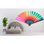 Grand fan coloré autocollant mural arc-en-ciel, art japonais, décor de ventilateur, autocollant mural moderne, dégradé de vinyle, 226GM-2088430922