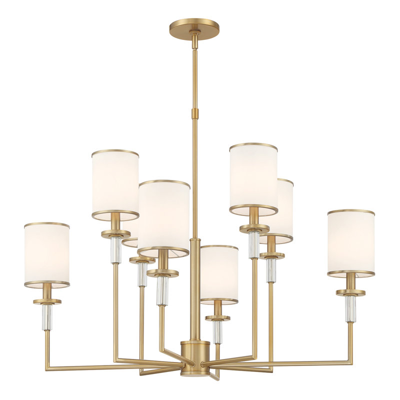 Lustre vibrant 8 lumières Jollain, Doré