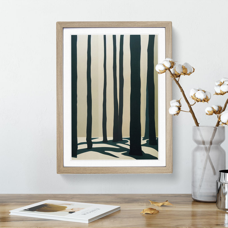 Eerie Forest No.2 - Wall Art, 46cm H x 34cm W x 2cm D, Oak Framed