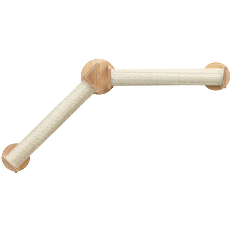 TRIXIE Wall Set 4, Indoor Wall Mounted Cat Scratching Posts for Elevated Fun, Lounger, Scratcher, Perch, Natural/White