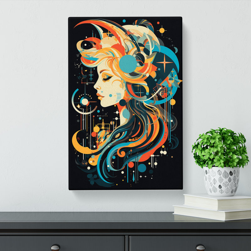 Aquarius Zodiac Constructivism - Print, 50cm H x 35cm W x 3cm D