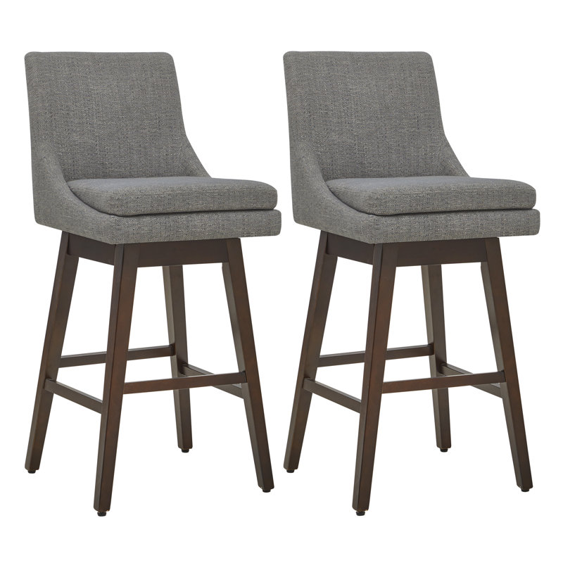 Aleksy Swivel Counter & Bar Stool, Fog Gray, Bar Stool (30" Seat Height)