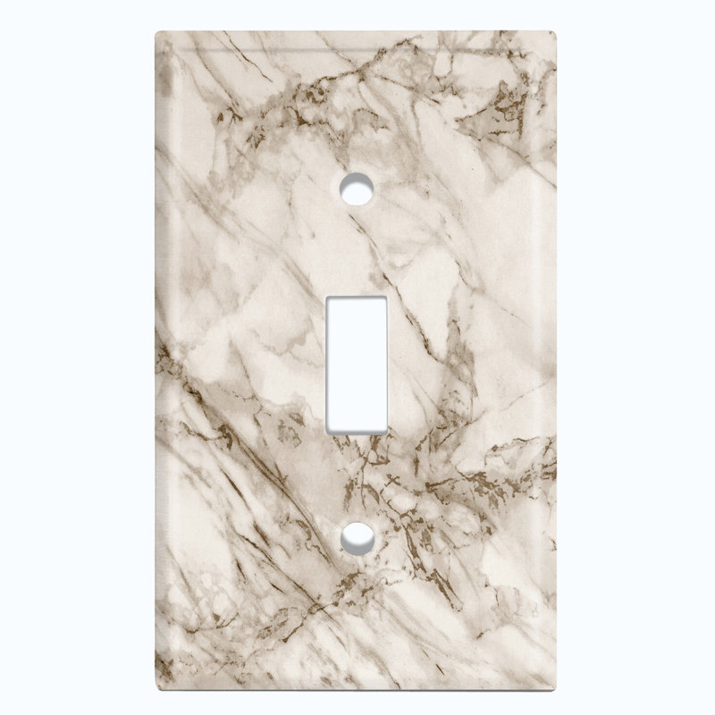 1-Gang Toggle Light Switch Wall Plate, Beige/White