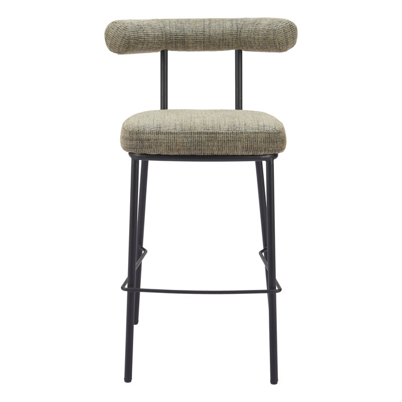 Tabouret de bar Kede en tweed vert, Tabouret de bar (siège d'une hauteur de 29,5 po)